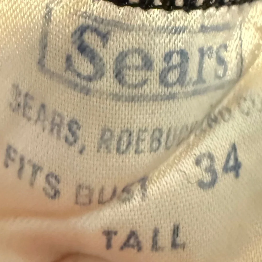 Vintage Sears Black Full Dress Slip Size 34 Tall Adjustable Straps - Picture 10 of 11